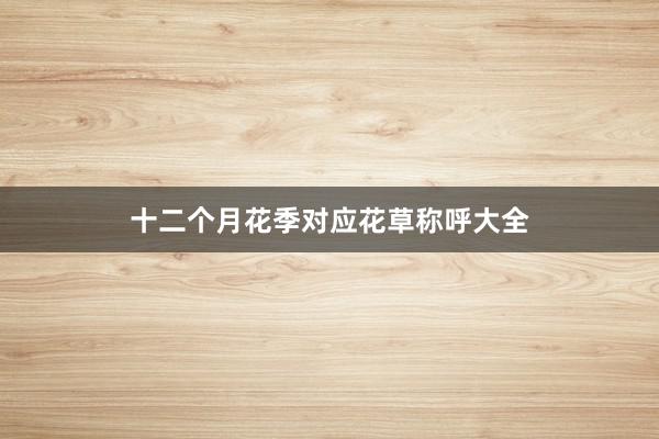 十二个月花季对应花草称呼大全